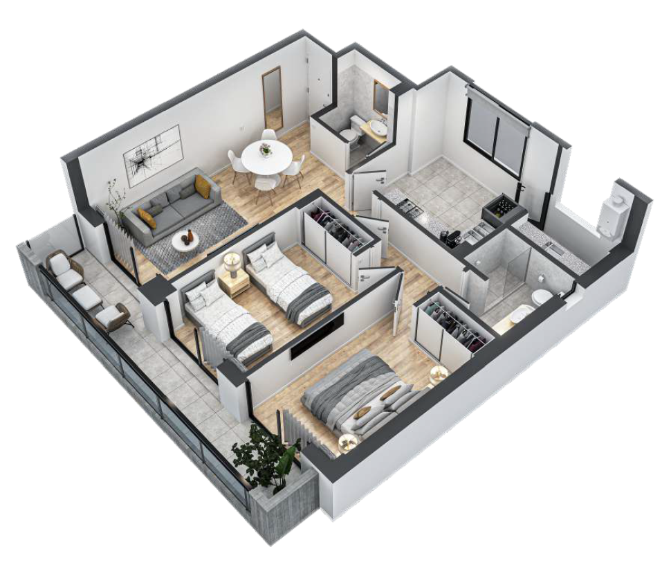 Departamento C de 2 dormitorios del edificio Corrientes 1253